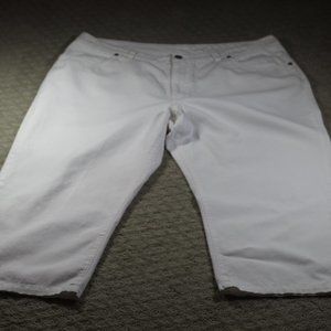 Ms. Lee Size 16 Crisp White High Rise Cropped Pants